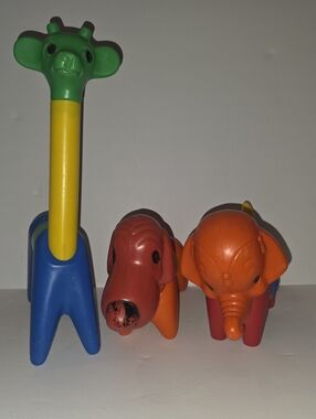 Vintage Tupperware Zoo-It-Yourself Set - Elephant, Dog, Giraffe